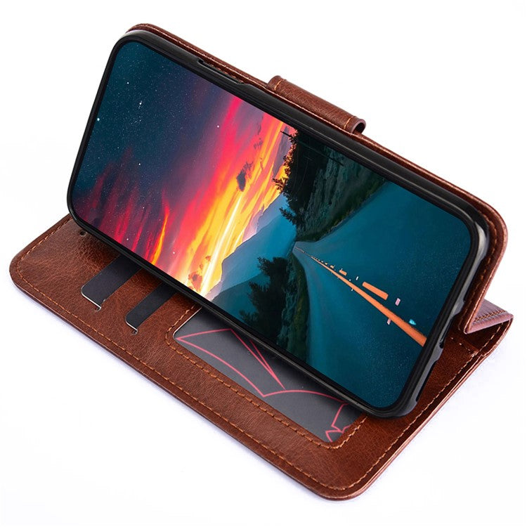 For Huawei P60 / P60 Pro Leather Wallet Phone Case Folding Stand Full Protection Cover - Red