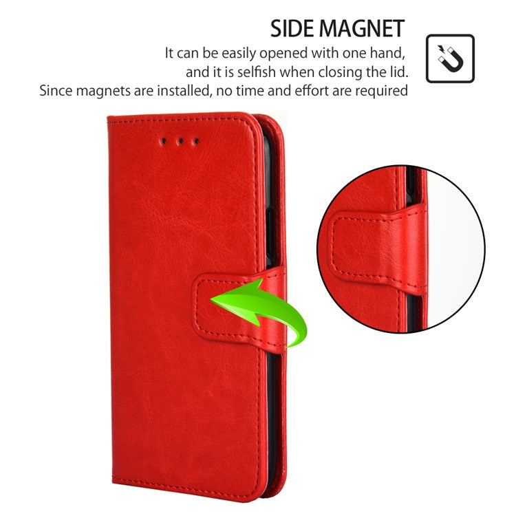For Huawei P60 / P60 Pro Leather Wallet Phone Case Folding Stand Full Protection Cover - Red