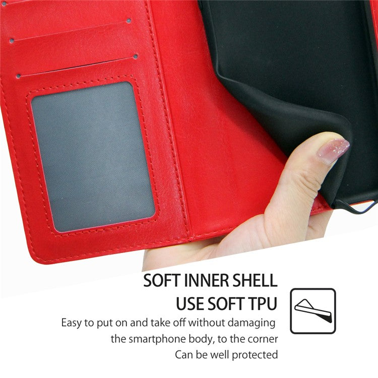 For Huawei P60 / P60 Pro Leather Wallet Phone Case Folding Stand Full Protection Cover - Red