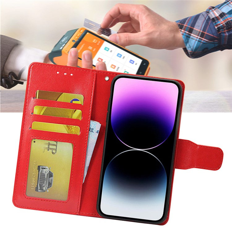 For Huawei P60 / P60 Pro Leather Wallet Phone Case Folding Stand Full Protection Cover - Red