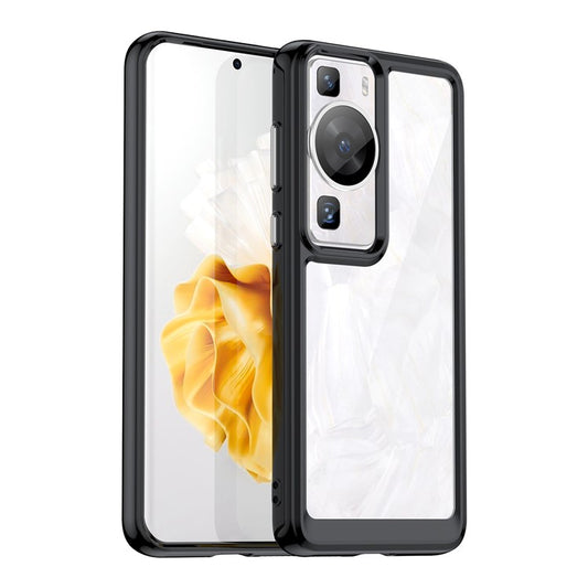 Raised Bezel Phone Case for Huawei P60 / P60 Pro, TPU+Acrylic Phone Shell Drop Protection Cover - Black