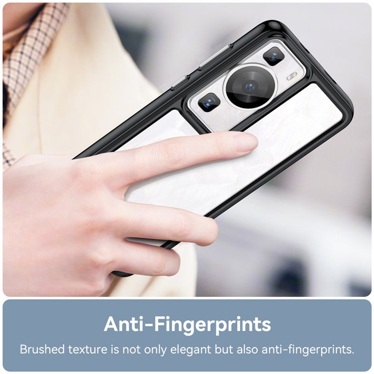 Raised Bezel Phone Case for Huawei P60 / P60 Pro, TPU+Acrylic Phone Shell Drop Protection Cover - Black