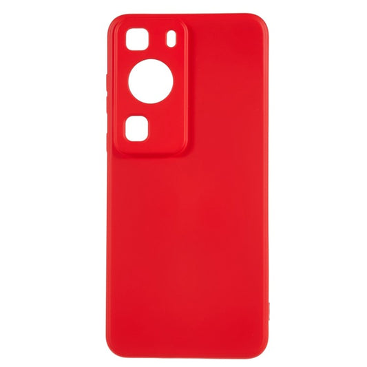 For Huawei P60 / P60 Pro Fiber Lining Anti-Drop Cover Rubberized TPU Phone Case - Red