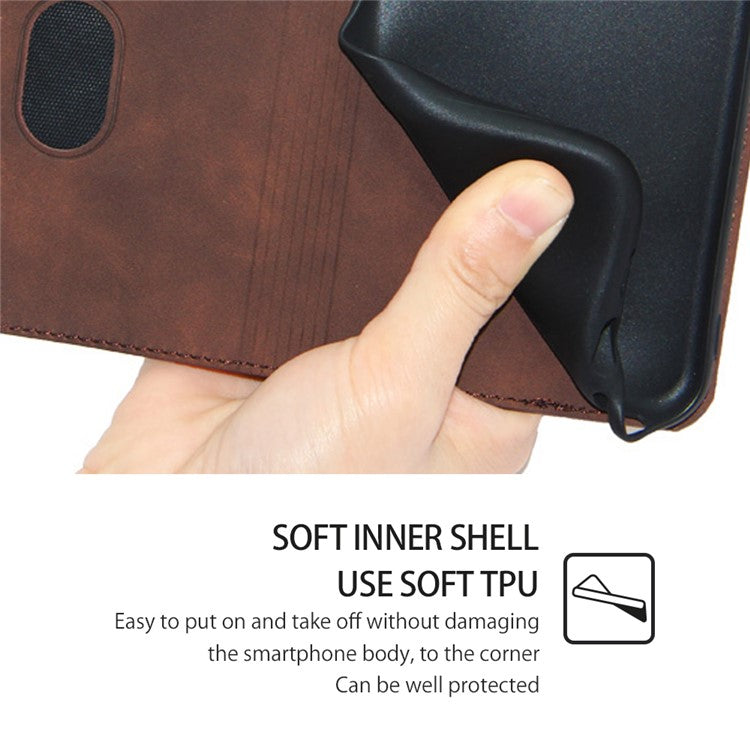 For Honor X40 / X9a / Magic5 Lite 5G PU Leather Flip Phone Case Card Holder Skin-touch Stand Cover - Dark Brown