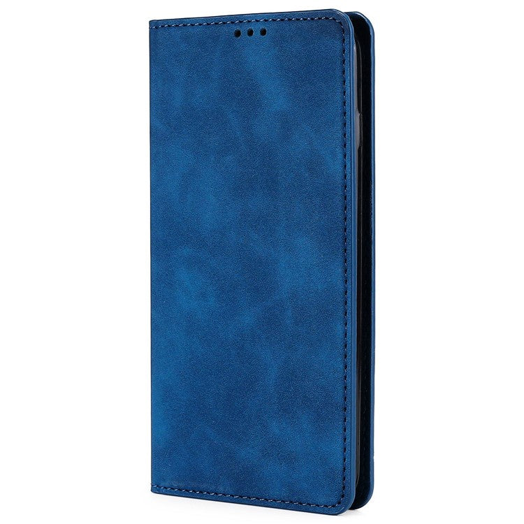For Huawei P60 / P60 Pro PU Leather Card Holder Phone Case Skin-touch Stand Smartphone Cover - Blue