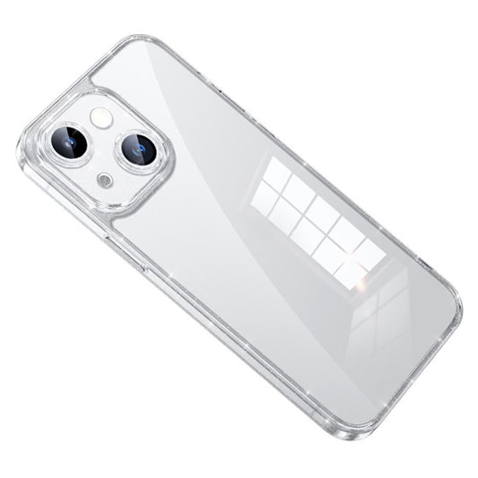 SULADA Tempered Glass+TPU Case for iPhone 14 , Electroplating Glitter Phone Cover with Lens Protector - Transparent