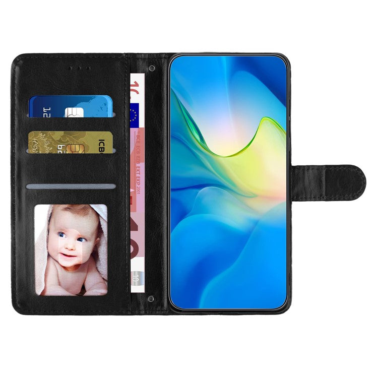 Wallet Phone Case for Motorola Moto G10 / G20 / G30 , PU Leather Stitching Line Rhombus Flip Stand Cover - Black