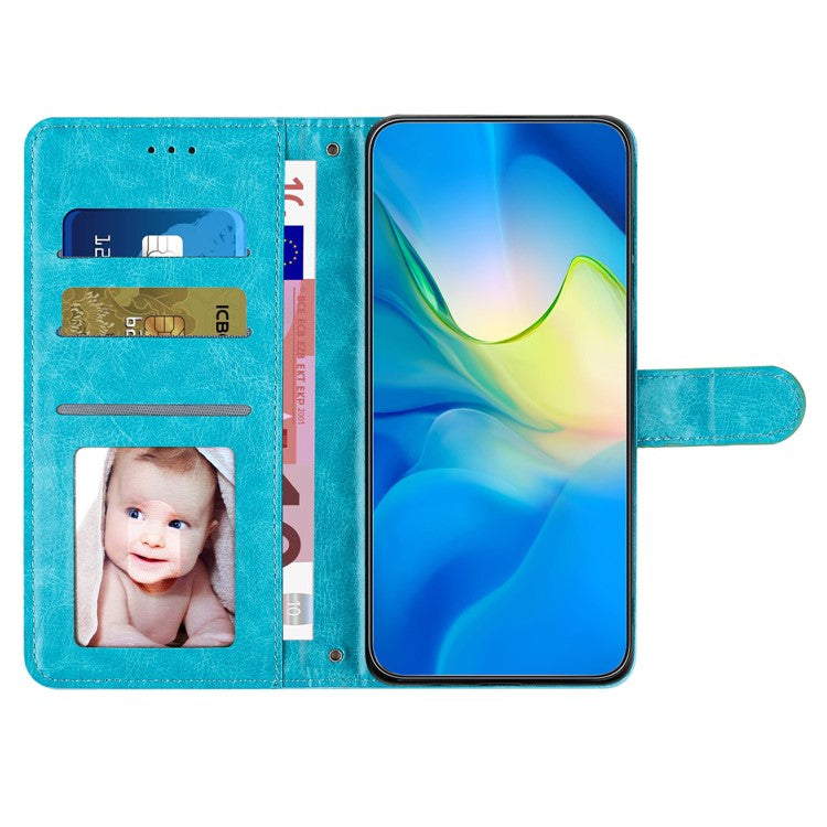 PU Leather Case for Motorola Moto G52 4G / G82 5G , Stitching Line Rhombus Stand Wallet Phone Cover - Sky Blue