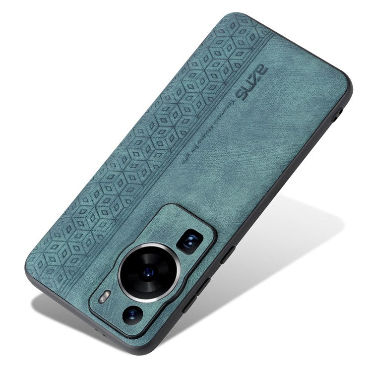 AZNS Back Shell for Huawei P60 / P60 Pro Imprinted PU Leather Coated TPU Cover Phone Case - Green