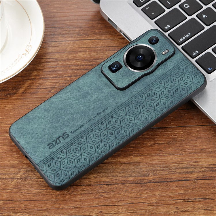 AZNS Back Shell for Huawei P60 / P60 Pro Imprinted PU Leather Coated TPU Cover Phone Case - Green