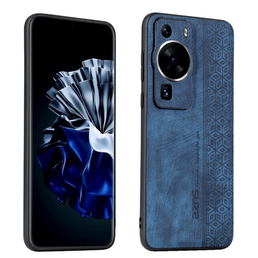 AZNS Back Shell for Huawei P60 / P60 Pro Imprinted PU Leather Coated TPU Cover Phone Case - Blue