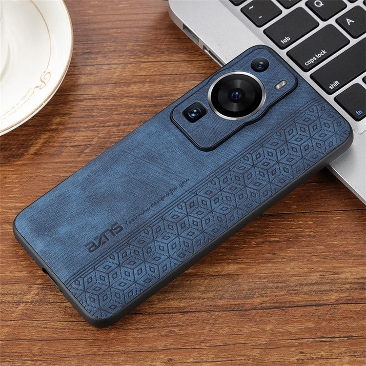 AZNS Back Shell for Huawei P60 / P60 Pro Imprinted PU Leather Coated TPU Cover Phone Case - Blue