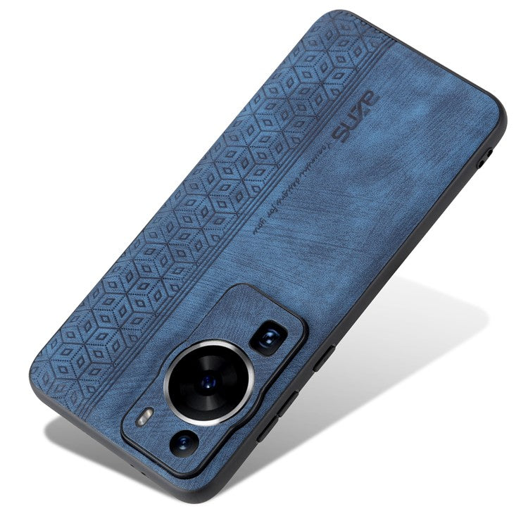 AZNS Back Shell for Huawei P60 / P60 Pro Imprinted PU Leather Coated TPU Cover Phone Case - Blue