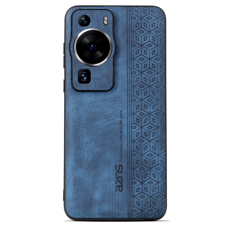 AZNS Back Shell for Huawei P60 / P60 Pro Imprinted PU Leather Coated TPU Cover Phone Case - Blue