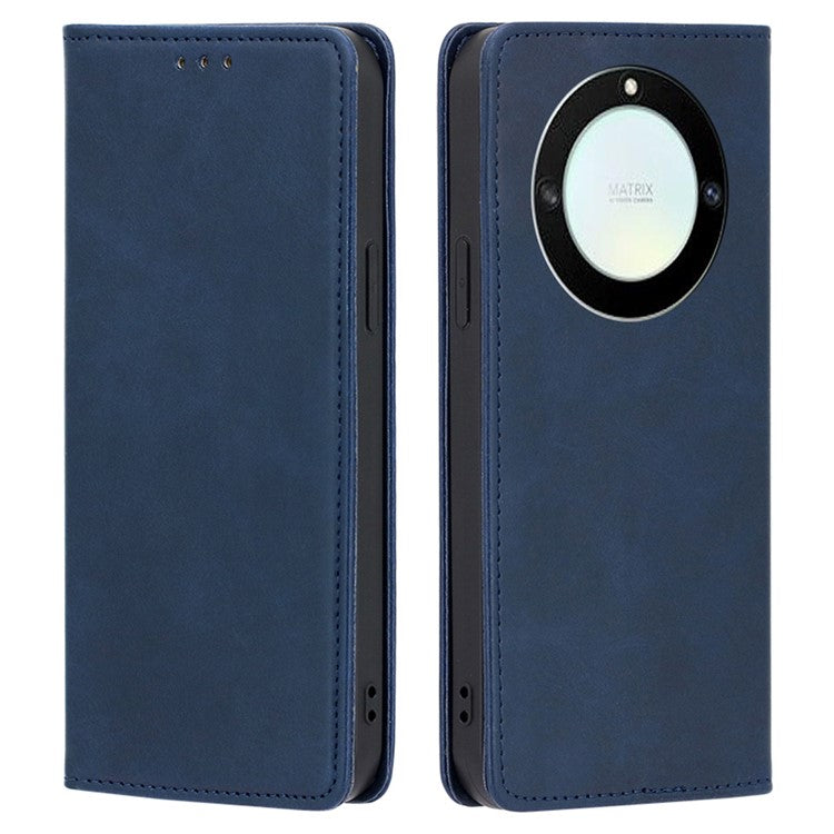 For Honor X40 5G / X9a 5G / Magic5 Lite 5G Calf Texture PU Leather Wallet Stand Phone Case Magnetic Cover - Sapphire