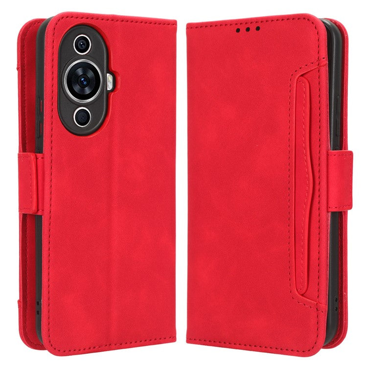 For Huawei nova 11 / nova 12s 4G / nova 12 Lite 4G Flip PU Leather Phone Case Stand Multiple Card Slots Wallet Phone Cover - Red