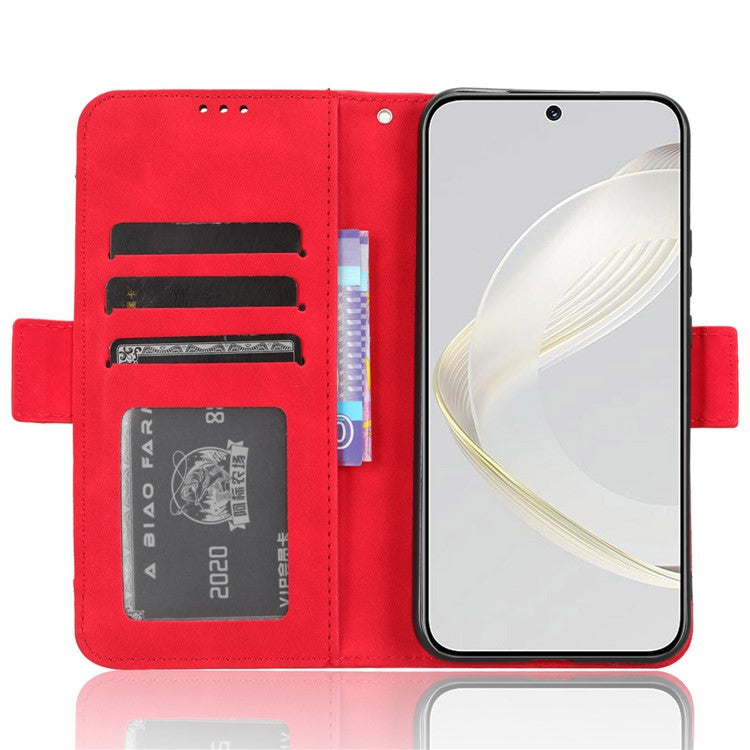 For Huawei nova 11 / nova 12s 4G / nova 12 Lite 4G Flip PU Leather Phone Case Stand Multiple Card Slots Wallet Phone Cover - Red