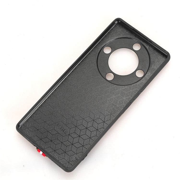 For Honor X9a 5G / Magic5 Lite 5G / X40 5G Leather Coated Phone Case Wristband Kickstand PC+TPU Protective Cover - Red