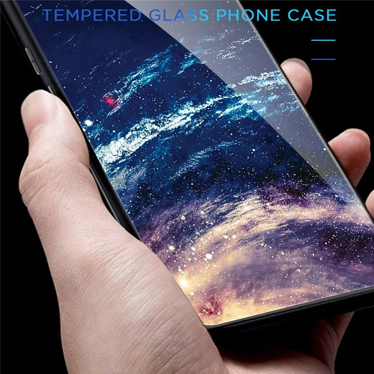For Huawei P60 Anti-Scratch Tempered Glass Back Cover PC+TPU  Pattern Printing Phone Case - For Love / Black