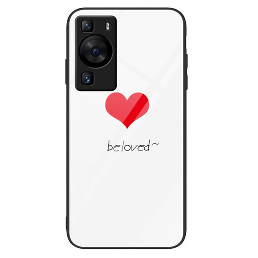 For Huawei P60 Anti-Scratch Tempered Glass Back Cover PC+TPU  Pattern Printing Phone Case - Beloved