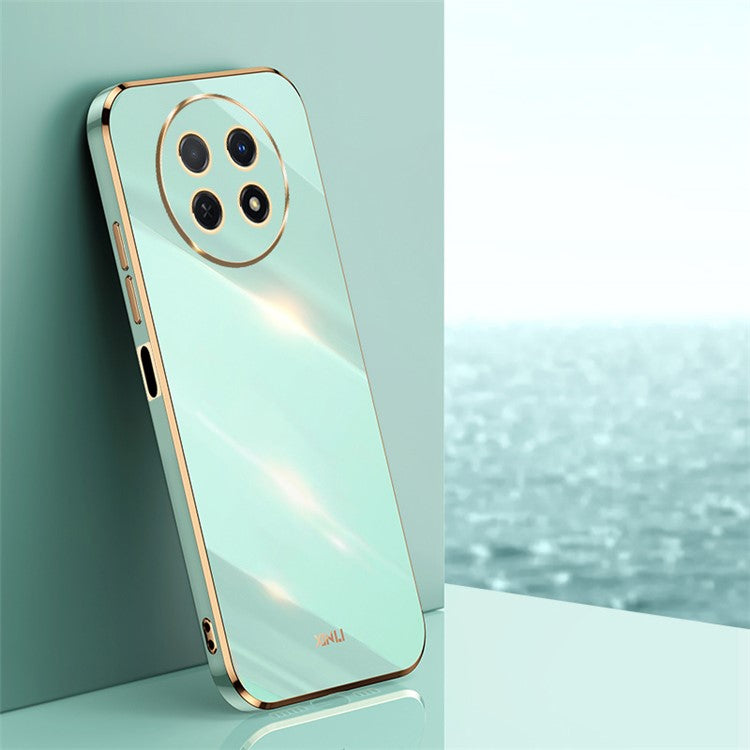 XINLI For Huawei Enjoy 60X Electroplate Case Soft TPU Full Camera Protection Phone Cover - Cyan