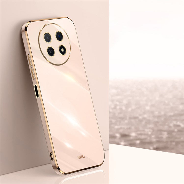XINLI For Huawei Enjoy 60X Electroplate Case Soft TPU Full Camera Protection Phone Cover - Pink