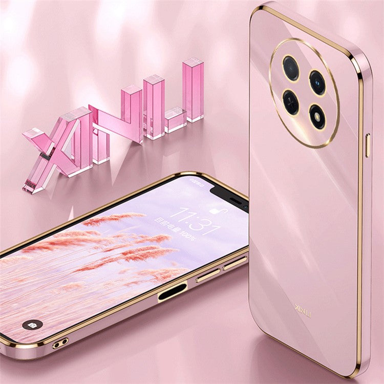 XINLI For Huawei Enjoy 60X Electroplate Case Soft TPU Full Camera Protection Phone Cover - Black
