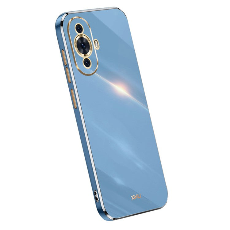 XINLI Anti-drop Phone Case for Huawei nova 11 / nova 12s 4G / nova 12 Lite 4G , Electroplated Precise Lens Cut-out TPU Cover - Blue