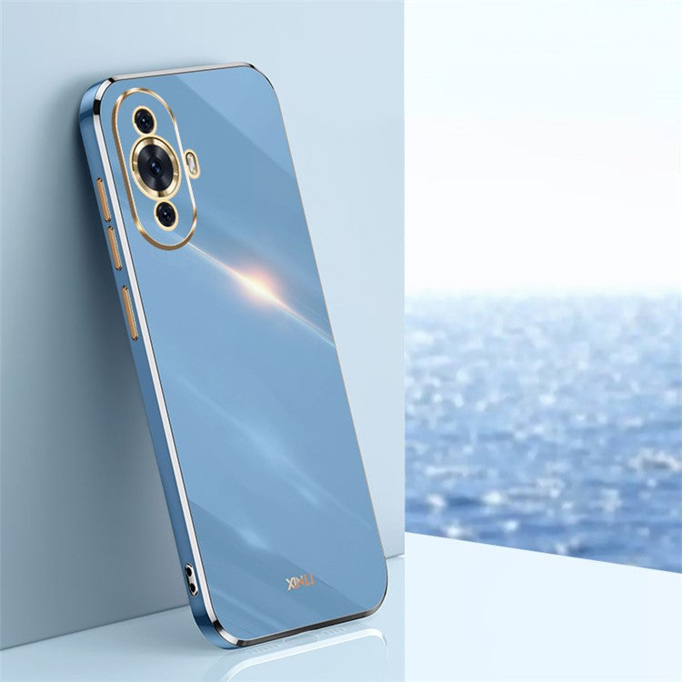XINLI Anti-drop Phone Case for Huawei nova 11 / nova 12s 4G / nova 12 Lite 4G , Electroplated Precise Lens Cut-out TPU Cover - Blue