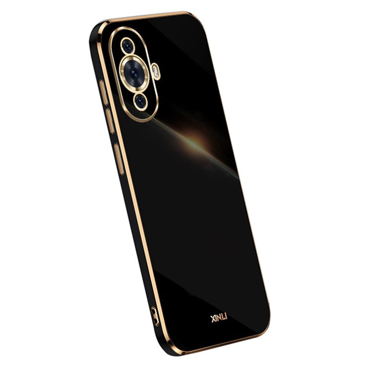XINLI Anti-drop Phone Case for Huawei nova 11 / nova 12s 4G / nova 12 Lite 4G , Electroplated Precise Lens Cut-out TPU Cover - Black