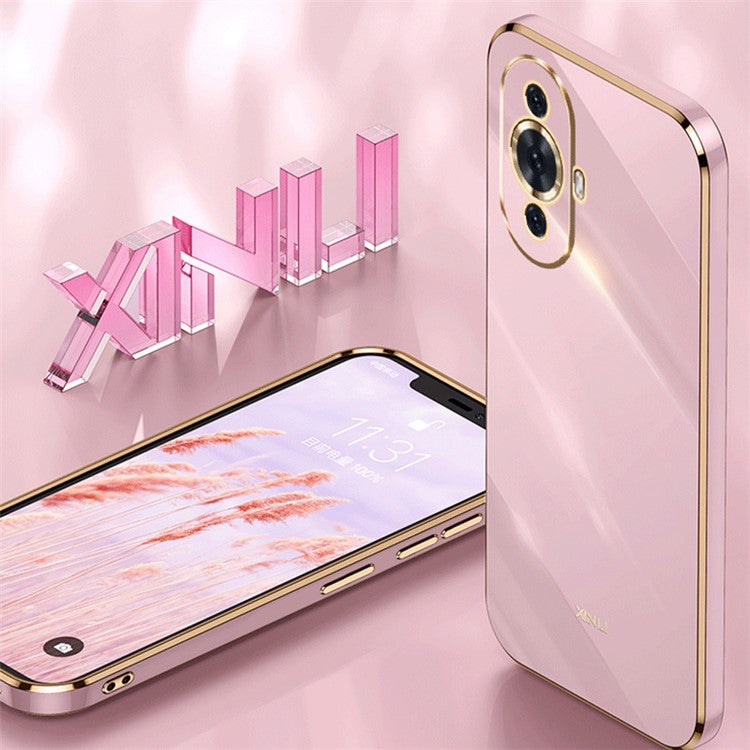 XINLI Anti-drop Phone Case for Huawei nova 11 / nova 12s 4G / nova 12 Lite 4G , Electroplated Precise Lens Cut-out TPU Cover - Black