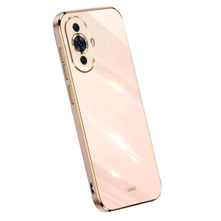 XINLI Anti-drop Phone Case for Huawei nova 11 / nova 12s 4G / nova 12 Lite 4G , Electroplated Precise Lens Cut-out TPU Cover - Pink