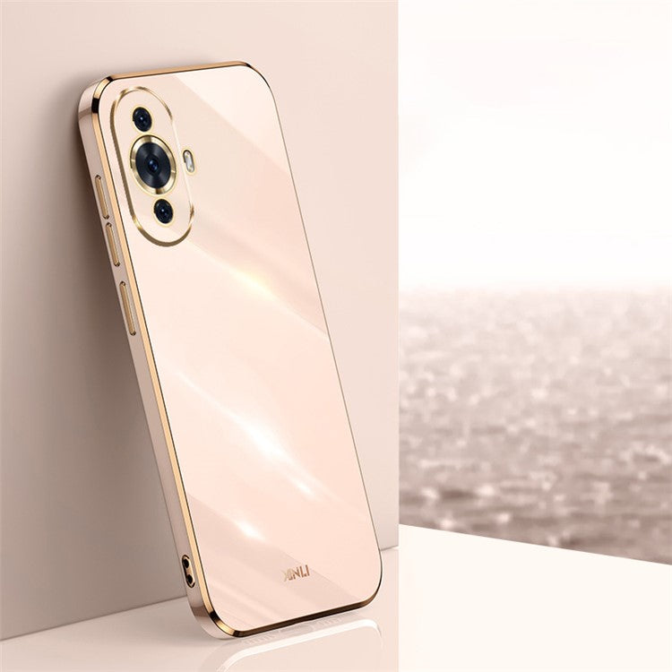 XINLI Anti-drop Phone Case for Huawei nova 11 / nova 12s 4G / nova 12 Lite 4G , Electroplated Precise Lens Cut-out TPU Cover - Pink