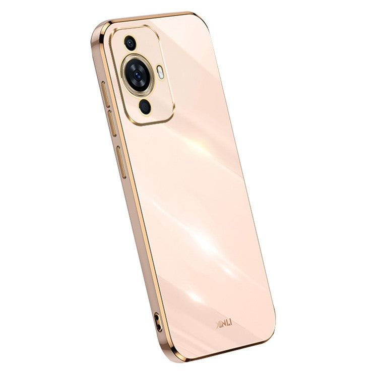 XINLI For Huawei nova 11 Pro / nova 11 Ultra Precise Lens Cut-out Phone Case TPU Electroplating Drop-proof Cover - Pink