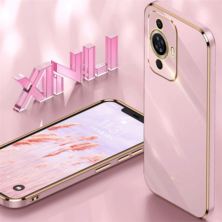XINLI For Huawei nova 11 Pro / nova 11 Ultra Precise Lens Cut-out Phone Case TPU Electroplating Drop-proof Cover - Blue