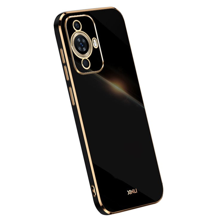 XINLI For Huawei nova 11 Pro / nova 11 Ultra Precise Lens Cut-out Phone Case TPU Electroplating Drop-proof Cover - Black