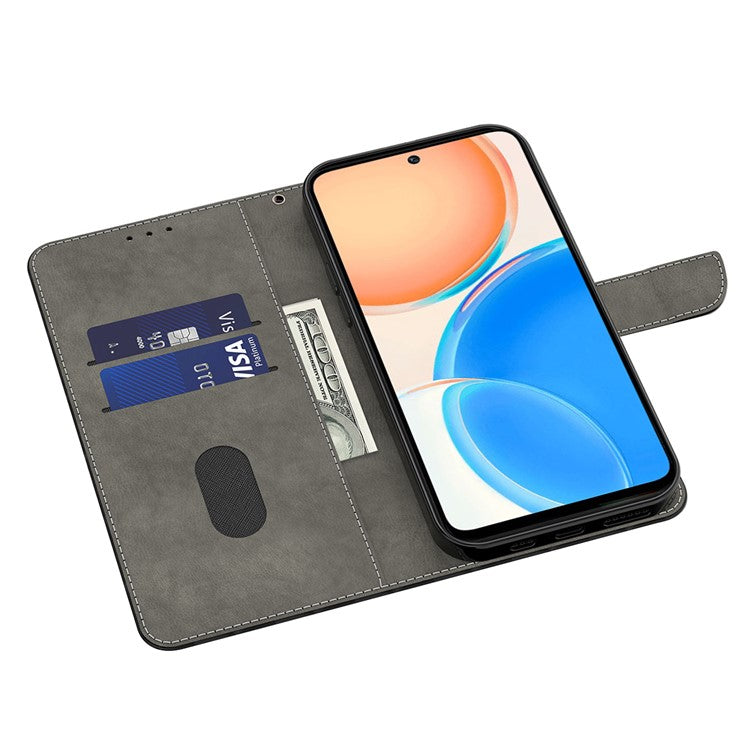 For Honor Magic5 Lite 5G / X40 5G / X9a 5G 3D Pattern Printing PU Leather Wallet Cover Phone Shell with Strap - Cat