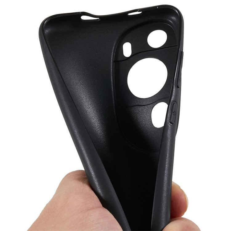 For Huawei P60 Art Drop-proof TPU Case Glossy Cell Phone Cover - Black