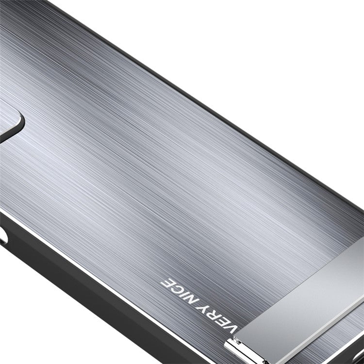 For Huawei nova 10 Pro 4G Kickstand Phone Case TPU Frame Aluminium Alloy Brushed Cover - Black