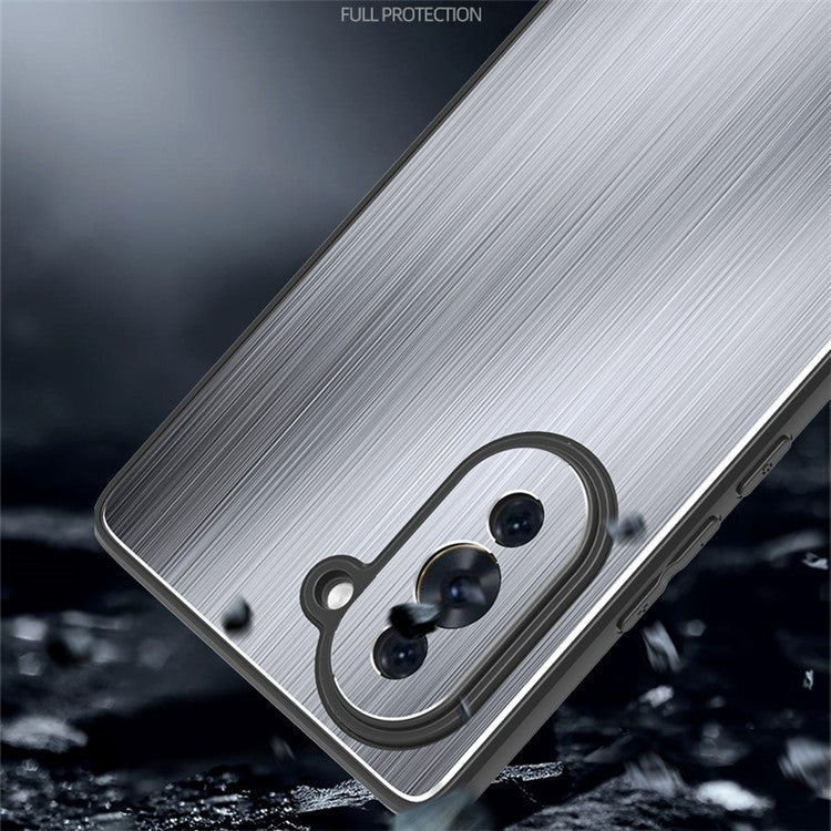 For Huawei nova 10 4G Brushed Metal Case Aluminium Alloy TPU Frame Drop Protection Phone Cover - Silver