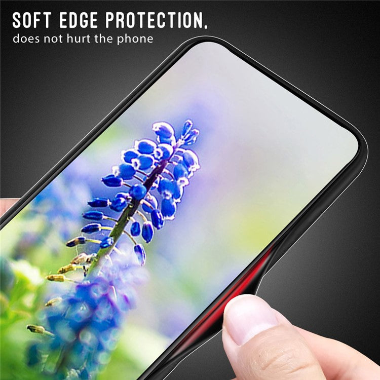 Protective Cover for Huawei P60 Art Carbon Fiber Texture Tempered Glass+Soft TPU Phone Case - White