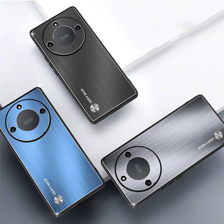 For Honor X40 5G Aluminium Alloy TPU Frame Armor Cover Anti-Slip Brushed Phone Case - Silver
