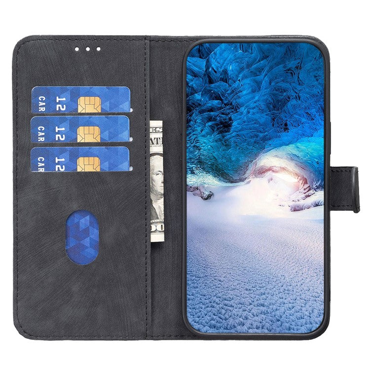 Shockproof Cover for Motorola Moto G13 4G / G23 4G / G53 5G Imprinting Pattern Phone Stand Wallet Case - Black