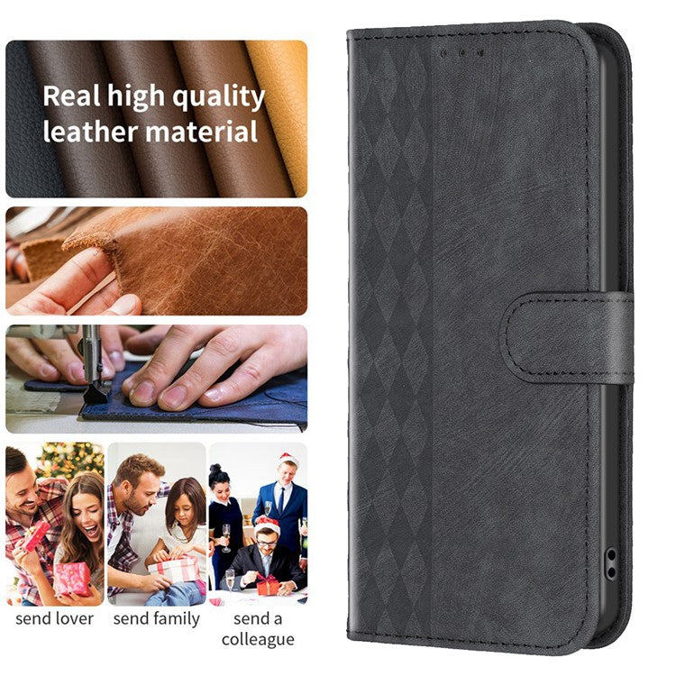 Shockproof Cover for Motorola Moto G13 4G / G23 4G / G53 5G Imprinting Pattern Phone Stand Wallet Case - Black