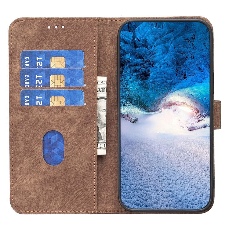 Shockproof Cover for Motorola Moto G13 4G / G23 4G / G53 5G Imprinting Pattern Phone Stand Wallet Case - Brown