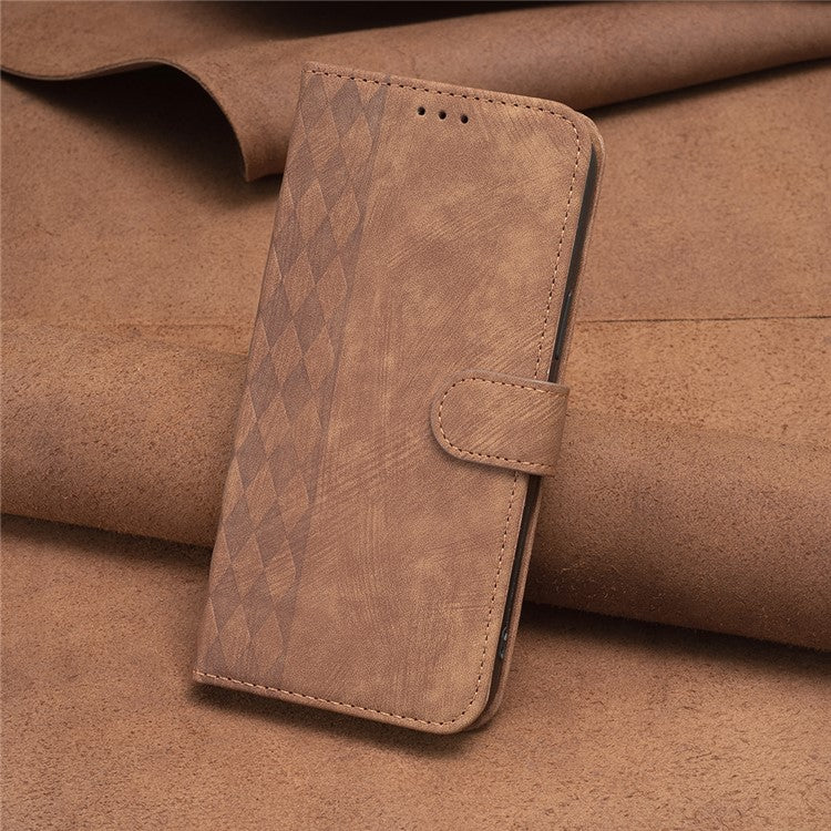 Shockproof Cover for Motorola Moto G13 4G / G23 4G / G53 5G Imprinting Pattern Phone Stand Wallet Case - Brown