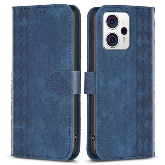Shockproof Cover for Motorola Moto G13 4G / G23 4G / G53 5G Imprinting Pattern Phone Stand Wallet Case - Blue