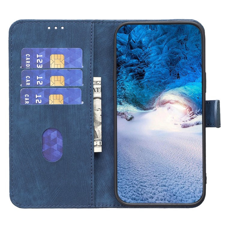 Shockproof Cover for Motorola Moto G13 4G / G23 4G / G53 5G Imprinting Pattern Phone Stand Wallet Case - Blue