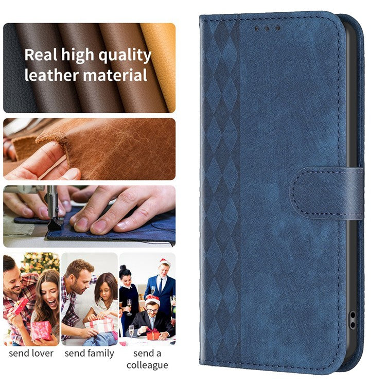 Shockproof Cover for Motorola Moto G13 4G / G23 4G / G53 5G Imprinting Pattern Phone Stand Wallet Case - Blue