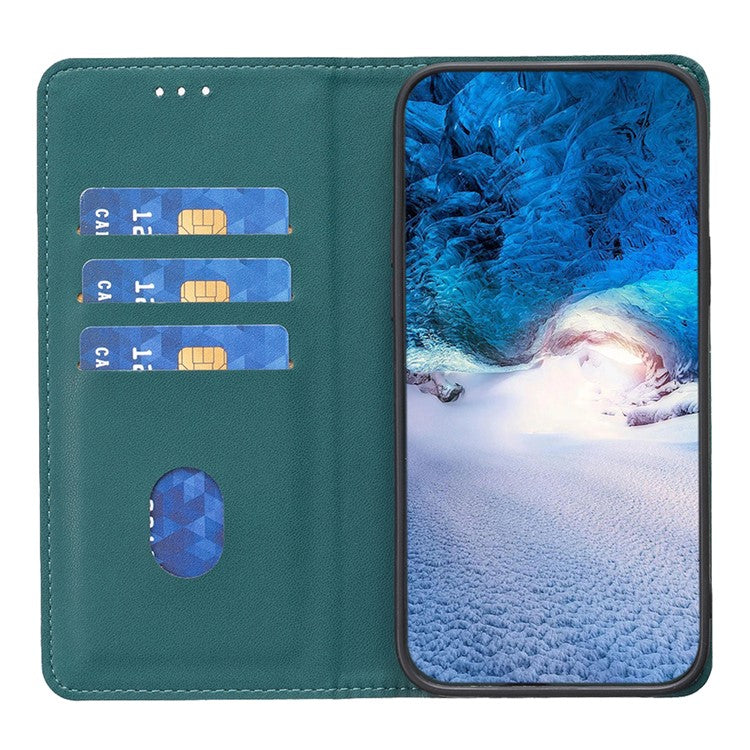 BINFEN COLOR BF18 For Motorola Moto E13 4G Card Slot Design Phone Cover Leather Stand Phone Case - Green